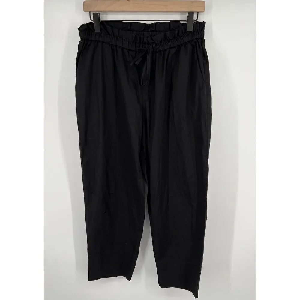 Hatch Collection Maternity Black Pants Stretchy Ankle Tie Front Size 1 Small